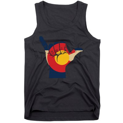 Colorado Rocky Mountain Shirts Shaka Sign Flag Of Colorado Tank Top