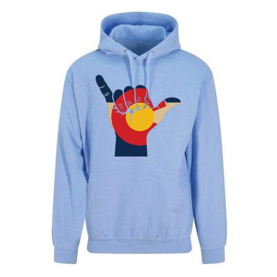 Colorado Rocky Mountain Shirts Shaka Sign Flag Of Colorado Unisex Surf Hoodie