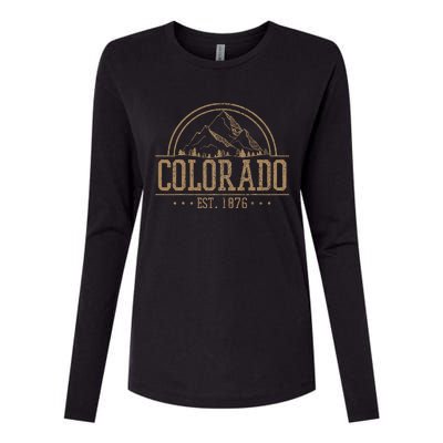 Colorado Rocky Mountains Est. 1876 Hiking Outdoor Womens Cotton Relaxed Long Sleeve T-Shirt