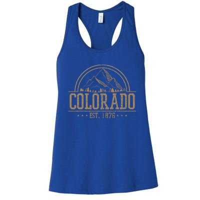 Colorado Rocky Mountains Est. 1876 Hiking Outdoor Women's Racerback Tank