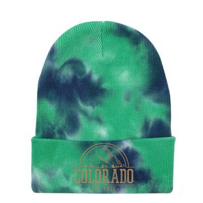 Colorado Rocky Mountains Est. 1876 Hiking Outdoor Tie Dye 12in Knit Beanie