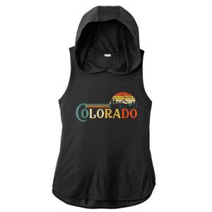 Colorado Rocky Mountain Sun Boulder Hiking Ladies PosiCharge Tri-Blend Wicking Draft Hoodie Tank