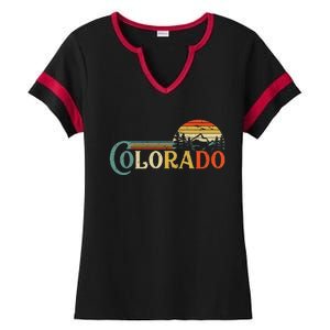 Colorado Rocky Mountain Sun Boulder Hiking Ladies Halftime Notch Neck Tee