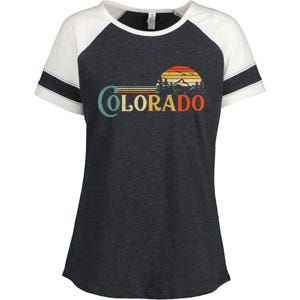 Colorado Rocky Mountain Sun Boulder Hiking Enza Ladies Jersey Colorblock Tee