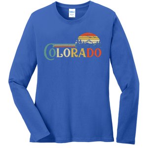 Colorado Rocky Mountain Sun Boulder Hiking Ladies Long Sleeve Shirt