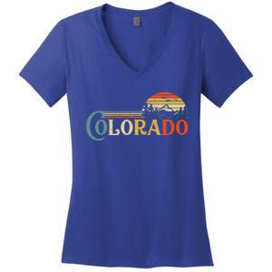 Colorado Rocky Mountain Sun Boulder Hiking Women's V-Neck T-Shirt