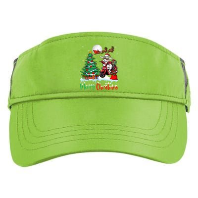 Cow Riding Motorcycle Santa Hat Xmas Merry Christmas Cow Gift Adult Drive Performance Visor