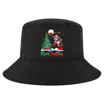 Cow Riding Motorcycle Santa Hat Xmas Merry Christmas Cow Gift Cool Comfort Performance Bucket Hat