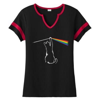 Cat Rock Music Band Concert Ladies Halftime Notch Neck Tee