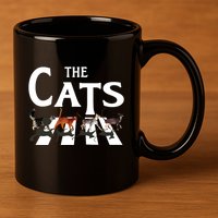 Cat Rock Music Funny Cat Lover Gifts 11oz C Handle Ceramic Mug