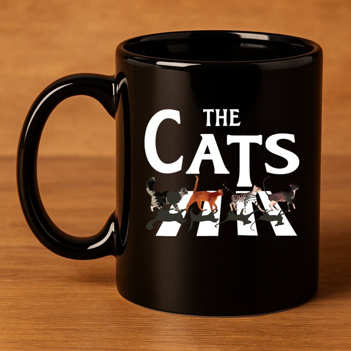 Cat Rock Music Funny Cat Lover Gifts 11oz C Handle Ceramic Mug