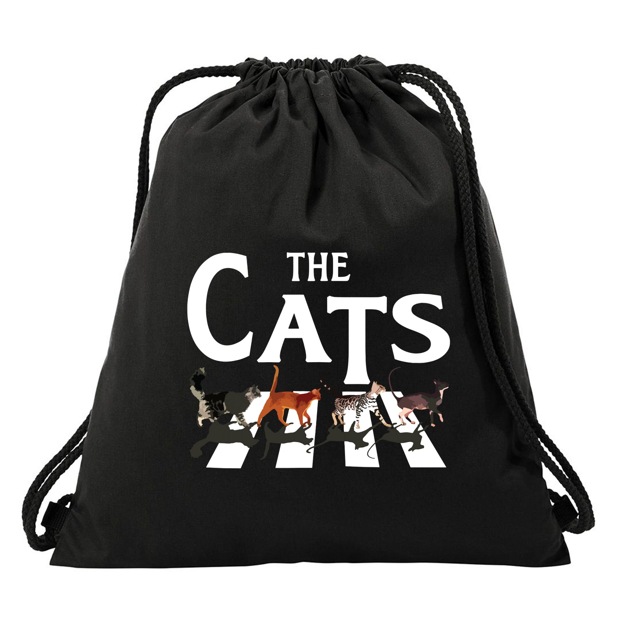 Cat Rock Music Funny Cat Lover Gifts Drawstring Bag