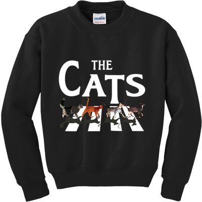 Cat Rock Music Funny Cat Lover Gifts Kids Sweatshirt