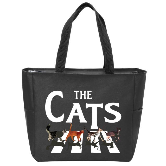 Cat Rock Music Funny Cat Lover Gifts Zip Tote Bag