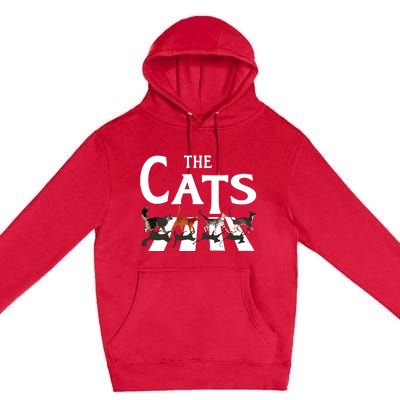 Cat Rock Music Funny Cat Lover Gifts Premium Pullover Hoodie