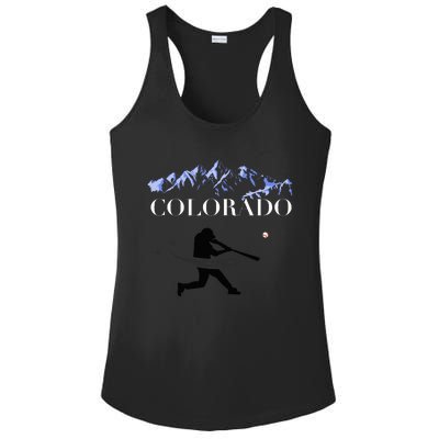 Colorado Rocky Mountain Baseball Player Design Ladies PosiCharge Competitor Racerback Tank