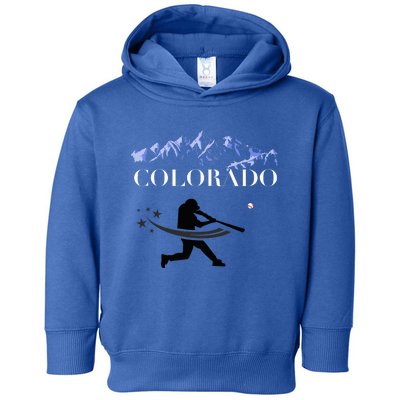 Colorado Rocky Mountain Baseball Player Design Toddler Hoodie