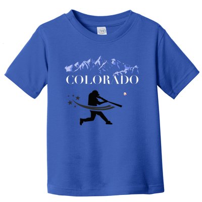 Colorado Rocky Mountain Baseball Player Design Toddler T-Shirt