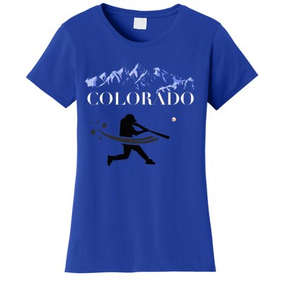 Colorado Rocky Mountain Baseball Player Design Women's T-Shirt