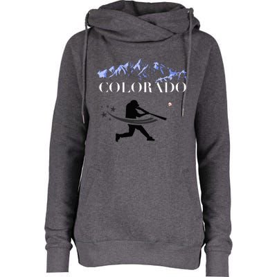 Colorado Rocky Mountain Baseball Player Design Womens Funnel Neck Pullover Hood