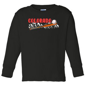 Colorado Rocky Mountain Baseball Fan Toddler Long Sleeve Shirt