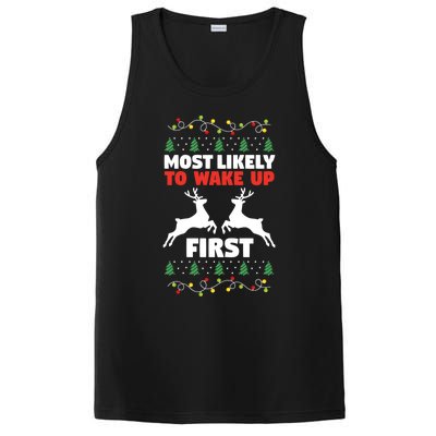 Christmas Reindeer Most Likely To Wake Up First Xmas Gift PosiCharge Competitor Tank