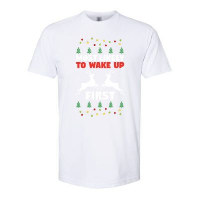 Christmas Reindeer Most Likely To Wake Up First Xmas Gift Softstyle® CVC T-Shirt