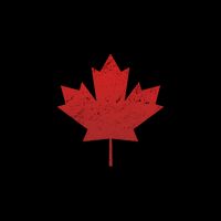 Canadian Red Maple Leaf Symbol Button
