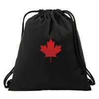 Canadian Red Maple Leaf Symbol Drawstring Bag