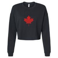 Canadian Red Maple Leaf Symbol Cropped Pullover Crew
