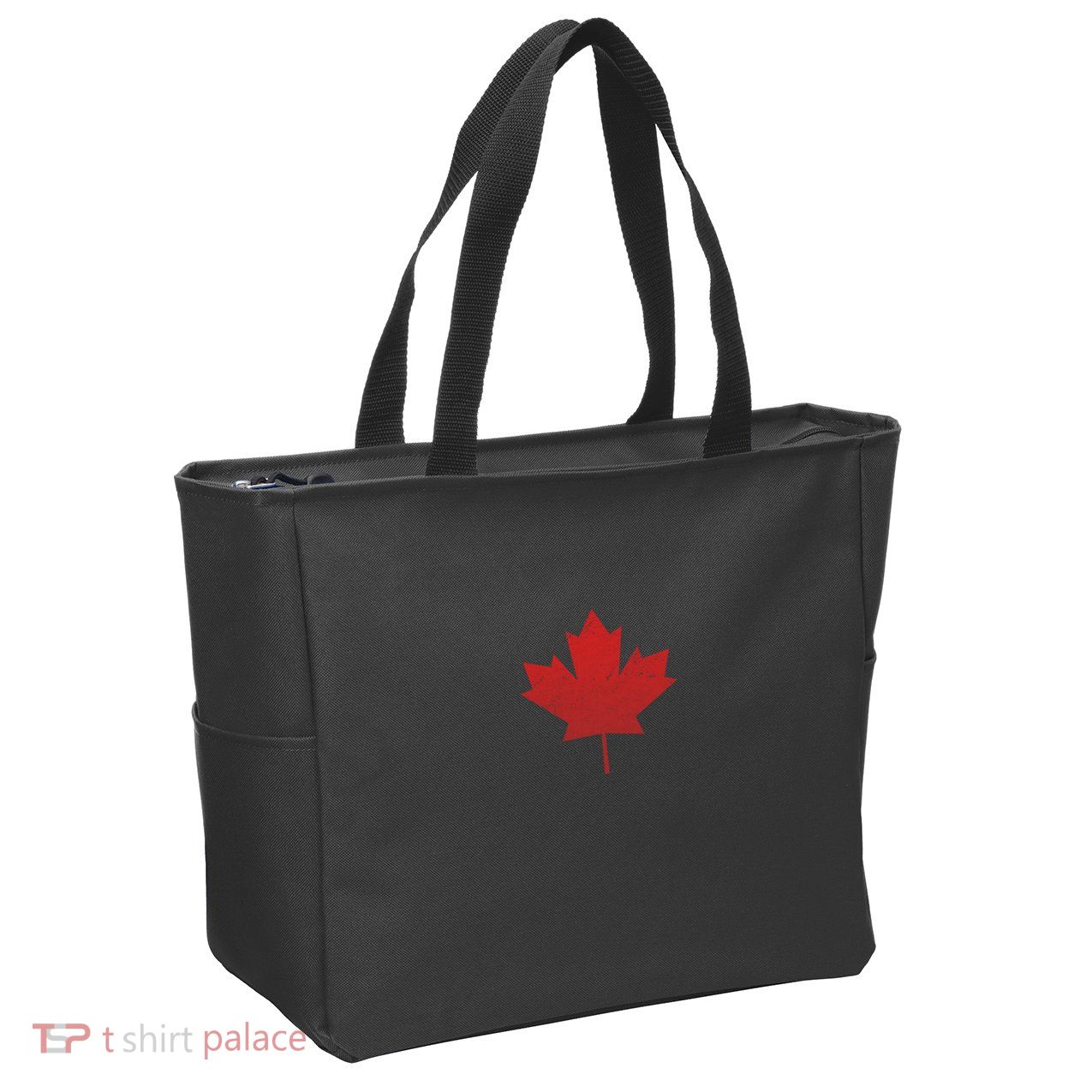 Canadian Red Maple Leaf Symbol Zip Tote Bag