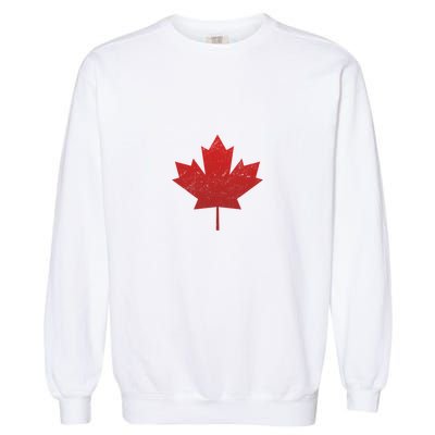 Canadian Red Maple Leaf Symbol Garment-Dyed Sweatshirt