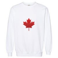 Canadian Red Maple Leaf Symbol Garment-Dyed Sweatshirt