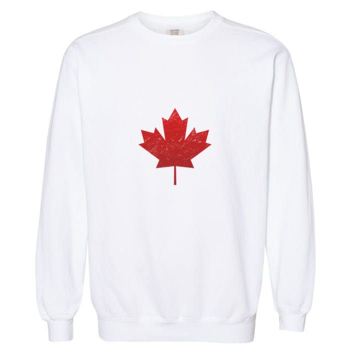 Canadian Red Maple Leaf Symbol Garment-Dyed Sweatshirt