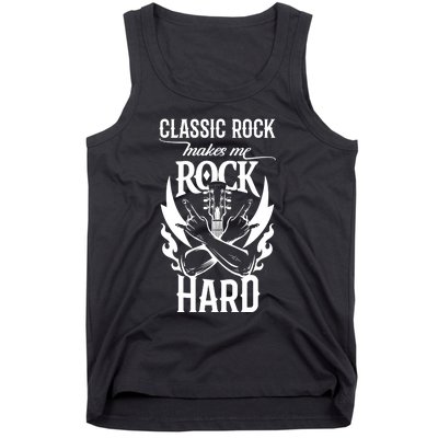 Classic Rock Makes Me Rock Hard Funny Music Lover Music Fan Tank Top