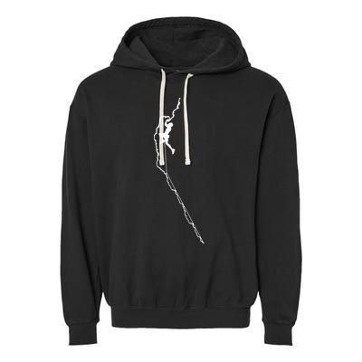 Climbing Rock Mountain Climber Bouldering Tee Gift Garment-Dyed Fleece Hoodie