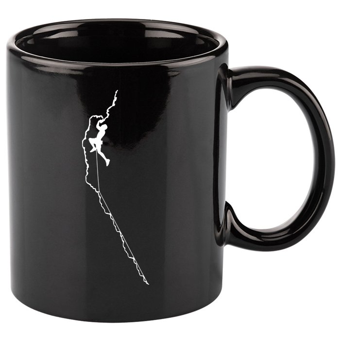 Climbing Rock Mountain Climber Bouldering Tee Gift 11oz C Handle Ceramic Mug
