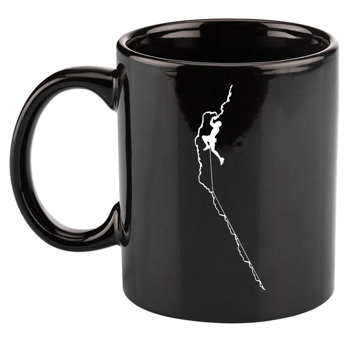 Climbing Rock Mountain Climber Bouldering Tee Gift 11oz C Handle Ceramic Mug
