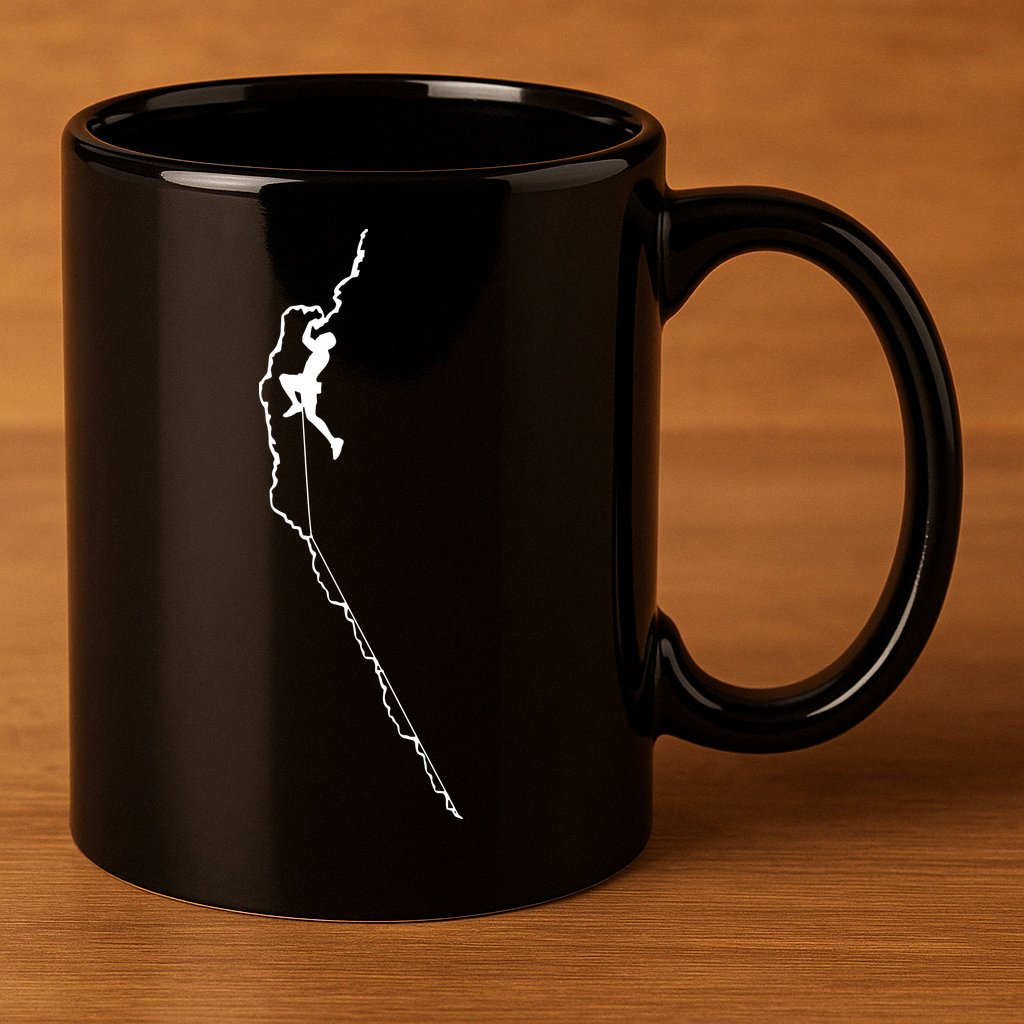 Climbing Rock Mountain Climber Bouldering Tee Gift 11oz C Handle Ceramic Mug