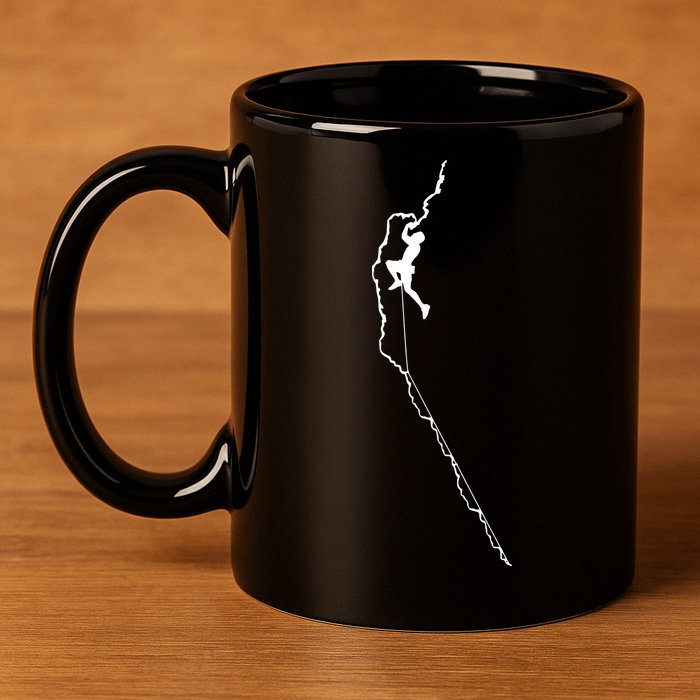 Climbing Rock Mountain Climber Bouldering Tee Gift 11oz C Handle Ceramic Mug
