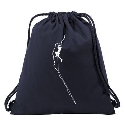 Climbing Rock Mountain Climber Bouldering Tee Gift Drawstring Bag