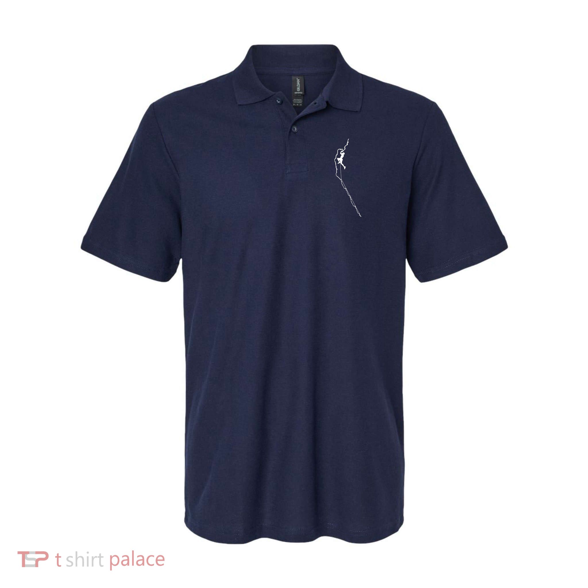 Climbing Rock Mountain Climber Bouldering Tee Gift Polo