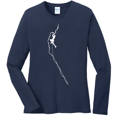 Climbing Rock Mountain Climber Bouldering Tee Gift Ladies Long Sleeve Shirt