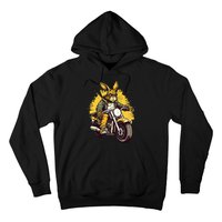 Cool Rabbit Motorcycle Rider Wild Hare Biker Hoodie