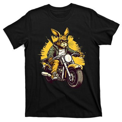 Cool Rabbit Motorcycle Rider Wild Hare Biker T-Shirt