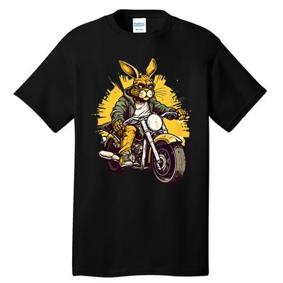 Cool Rabbit Motorcycle Rider Wild Hare Biker Tall T-Shirt