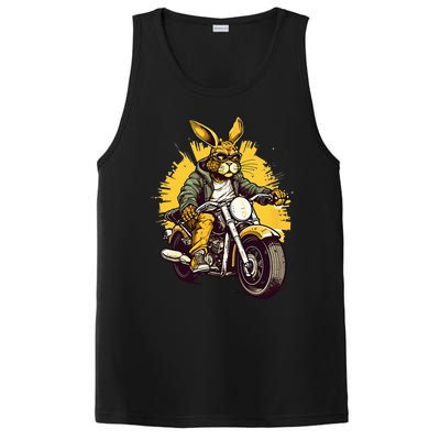 Cool Rabbit Motorcycle Rider Wild Hare Biker PosiCharge Competitor Tank