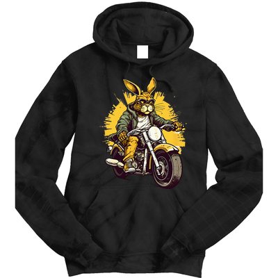 Cool Rabbit Motorcycle Rider Wild Hare Biker Tie Dye Hoodie