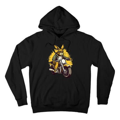 Cool Rabbit Motorcycle Rider Wild Hare Biker Tall Hoodie