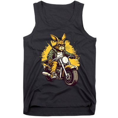 Cool Rabbit Motorcycle Rider Wild Hare Biker Tank Top